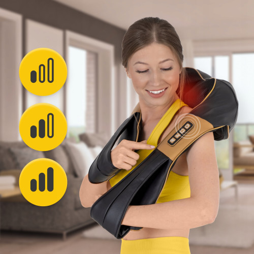 Массажная подушка  4FIZJO Pro с подогревом Black - фото №2